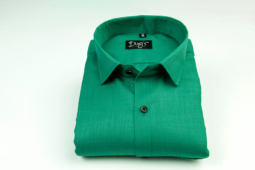 Rama green color with dobby structure cotton shirts