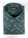 Star Bottle Green Digital Print Cotton Shirts