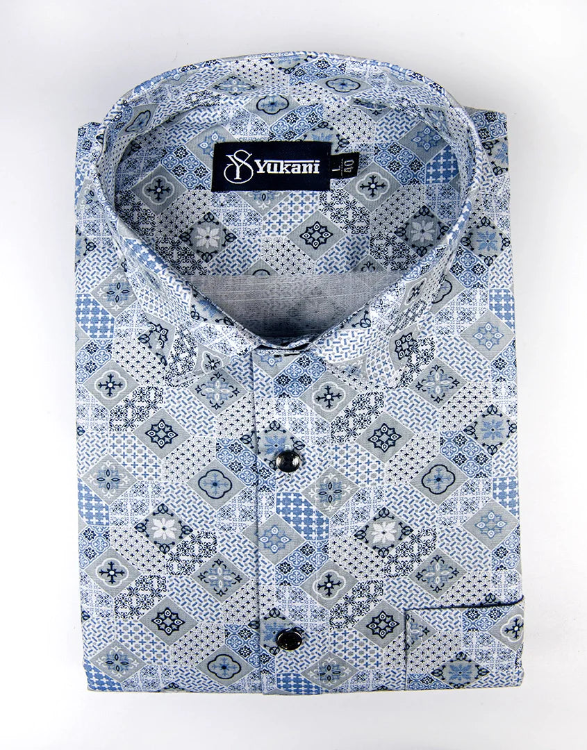 Star Sky Color Digital Print Cotton Shirts for Men