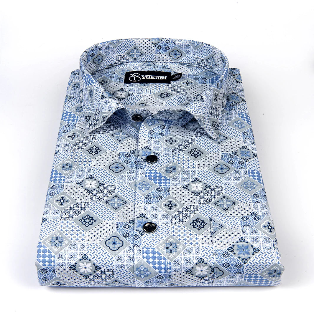 Star Sky Color Digital Print Cotton Shirts for Men