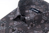 Star Coffee Color Digital Print Cotton Shirts for men