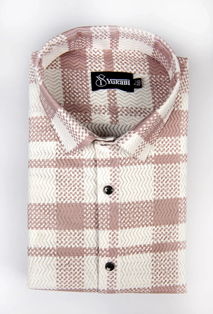 Checks White with Maroon Shirts for Men