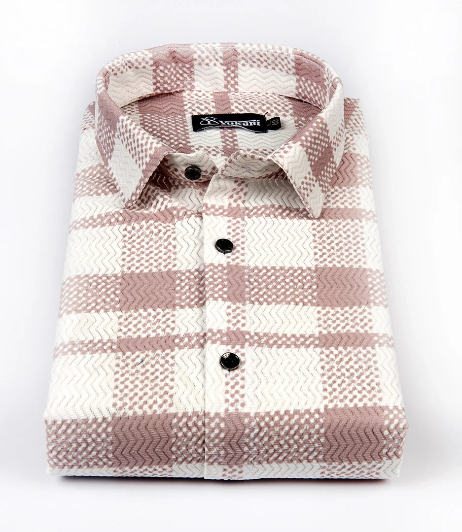 Checks White with Maroon Shirts for Men