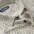 Cream Digital Print Cotton Shirts for Men