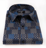 Nevy Blue With Sky Star Print Cotton Shirt