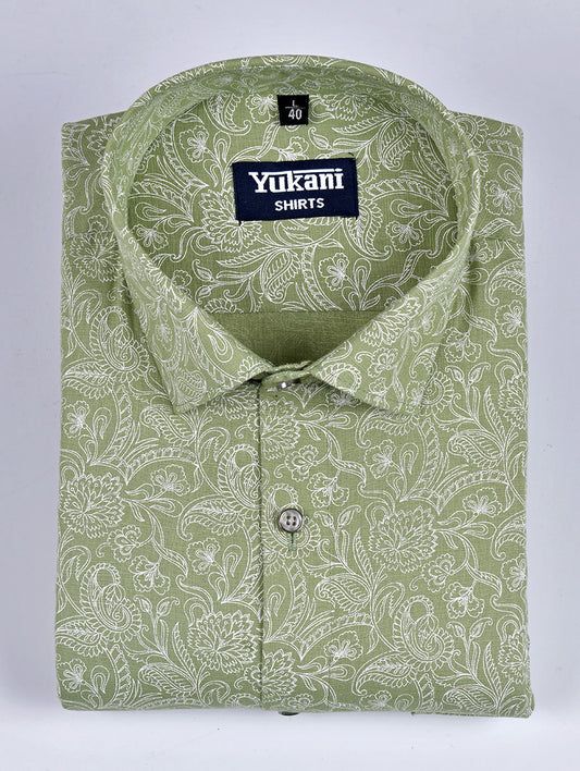 Vilaychi with white colour print linen shirts