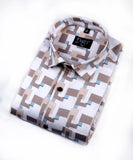 Farrari Light Marrum Digital Print Cotton Shirt