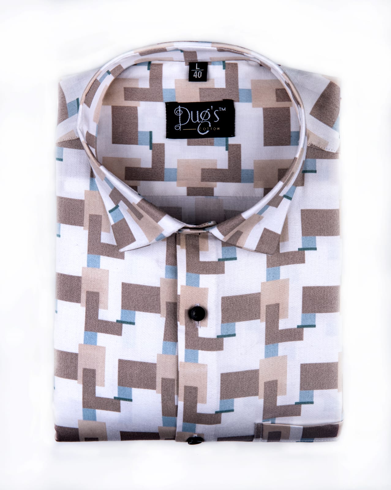 Farrari Light Marrum Digital Print Cotton Shirt