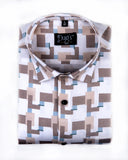 Farrari Light Marrum Digital Print Cotton Shirt