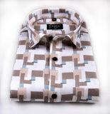 Farrari Light Marrum Digital Print Cotton Shirt