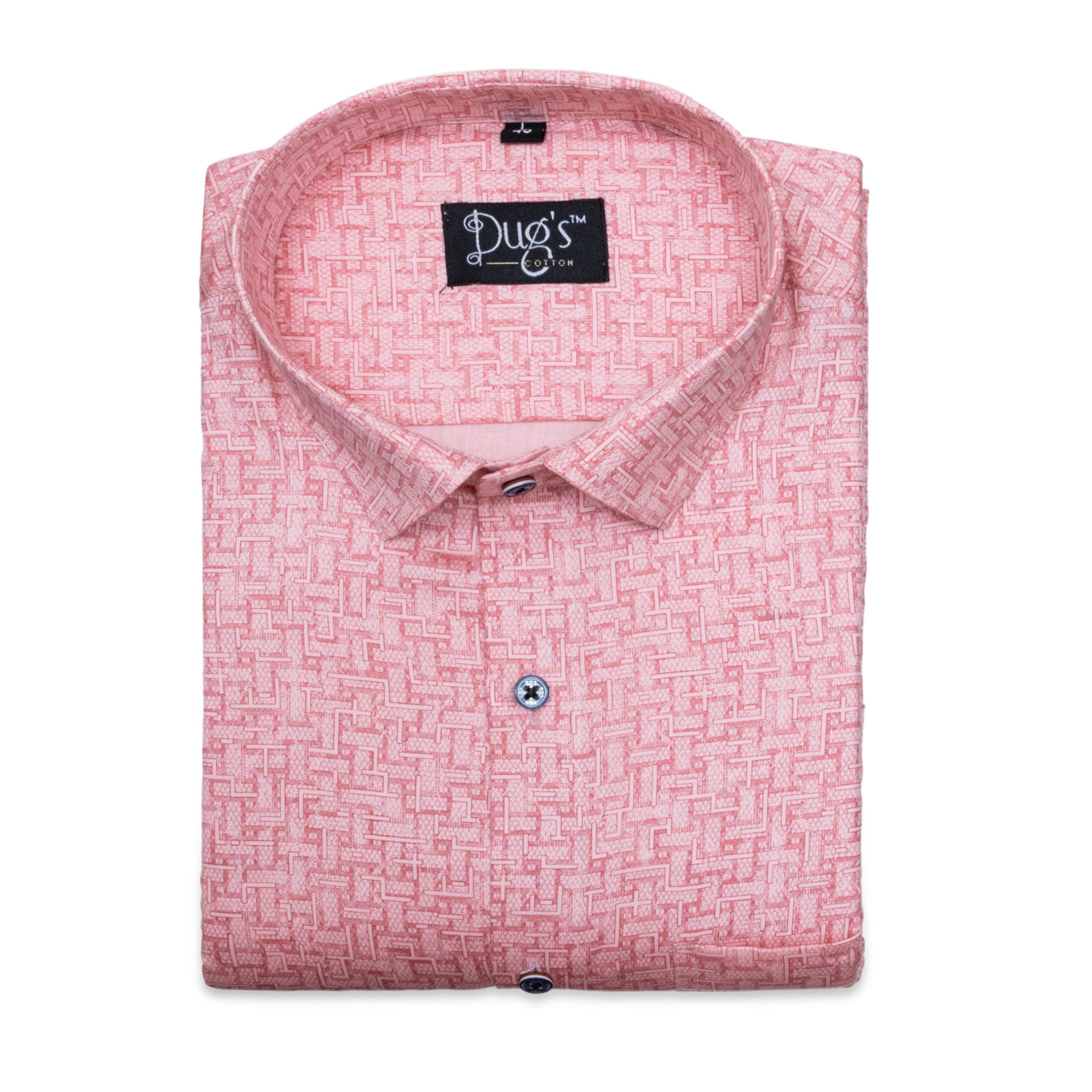 Pink Colour Digital Print Cotton Shirt