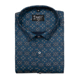 Nevy Blue With Digital Print Cotton Shirt