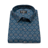 Nevy Blue With Digital Print Cotton Shirt