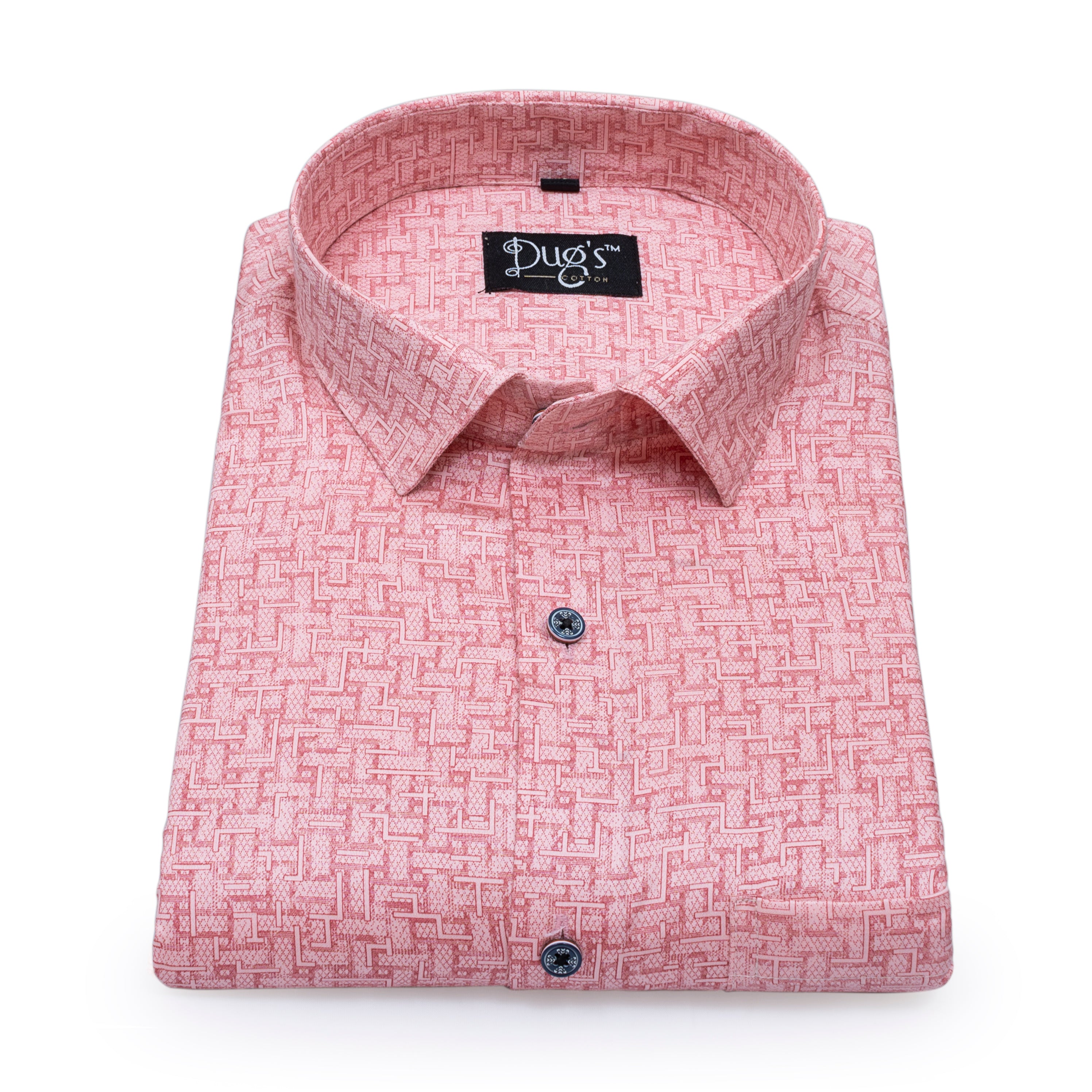 Pink Colour Digital Print Cotton Shirt