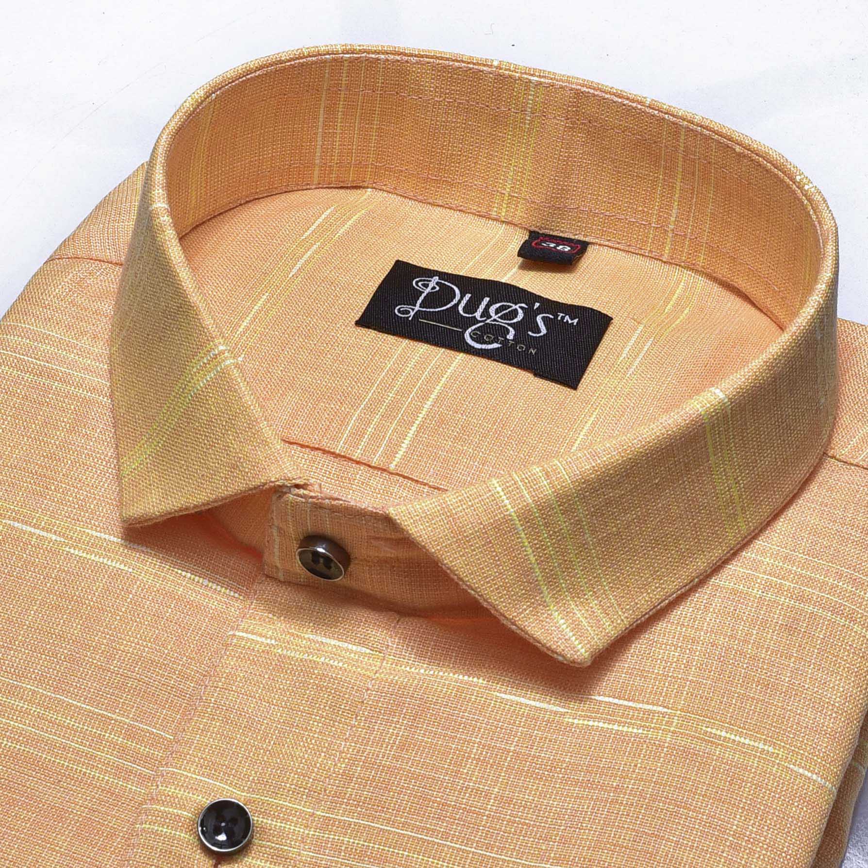 Light Orange Dual Cotton Shirt White Lining