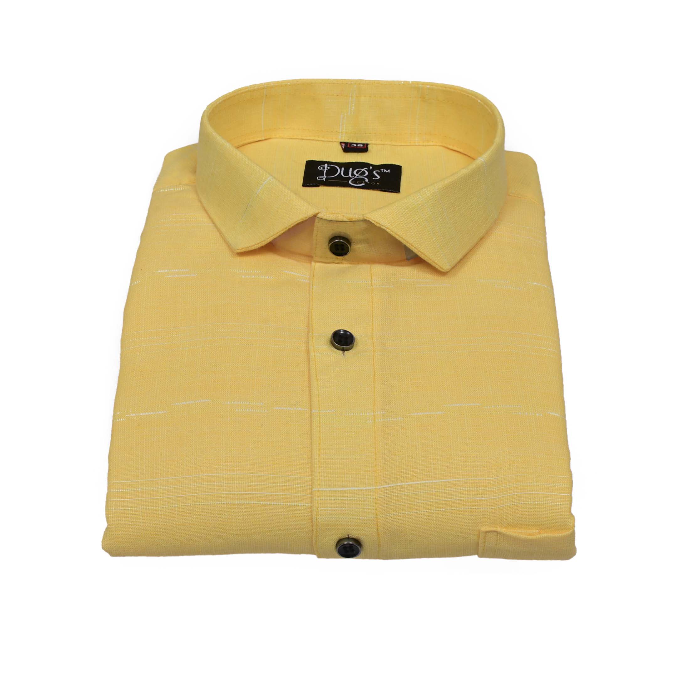 Yellow Orange Structured Cotton Shirt