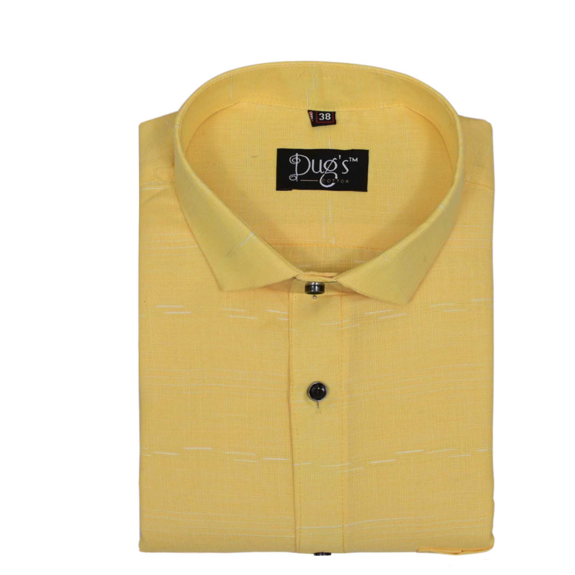 Yellow Orange Structured Cotton Shirt