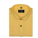 Yellow Orange Structured Cotton Shirt