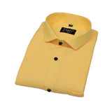 Yellow Orange Structured Cotton Shirt