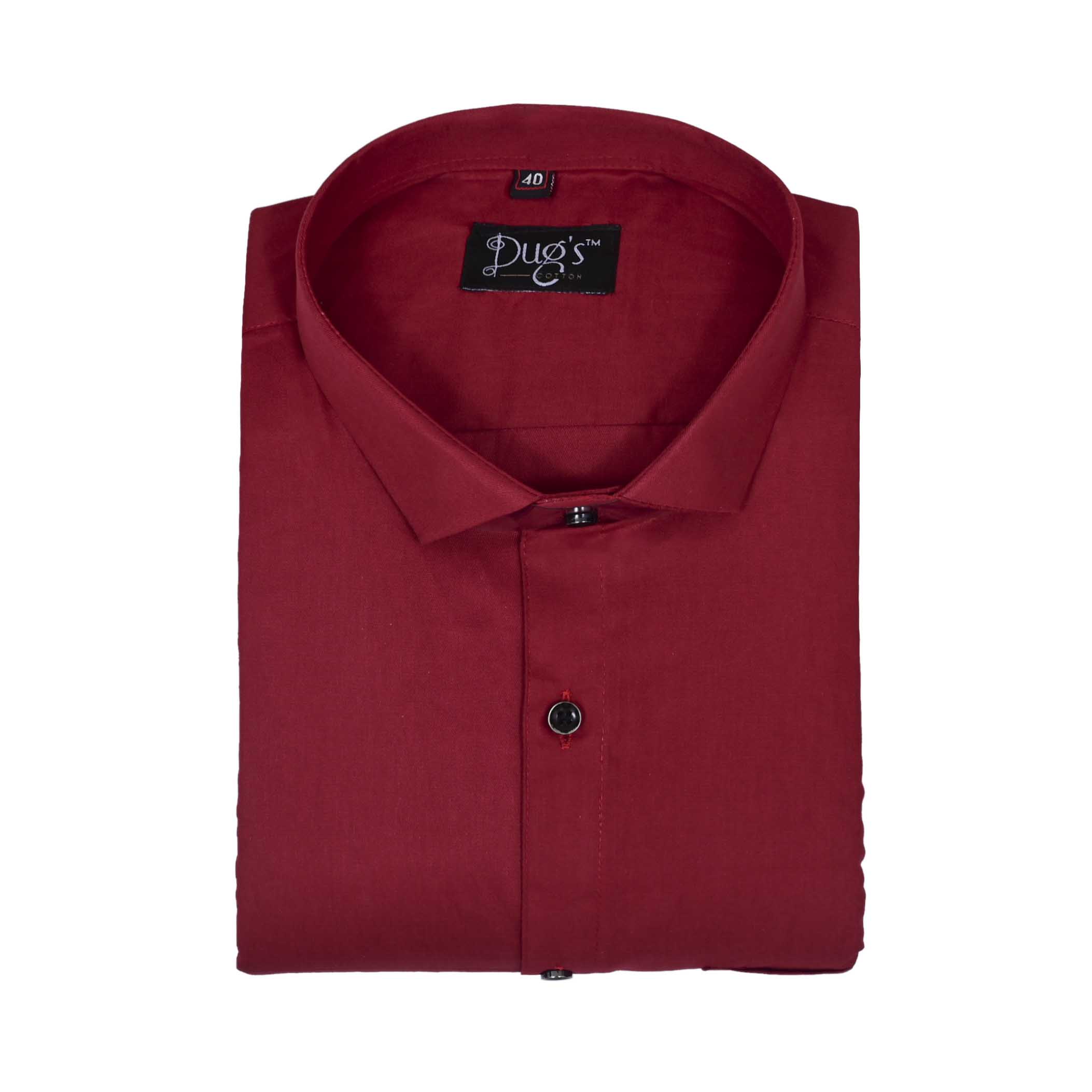 Red  Plain Cotton Shirt