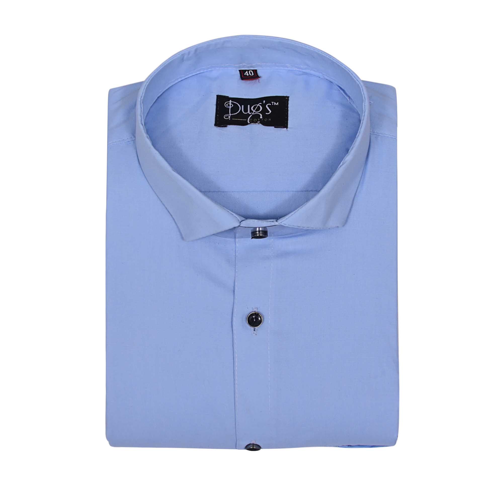 Sky Blue Plain Cotton Shirt