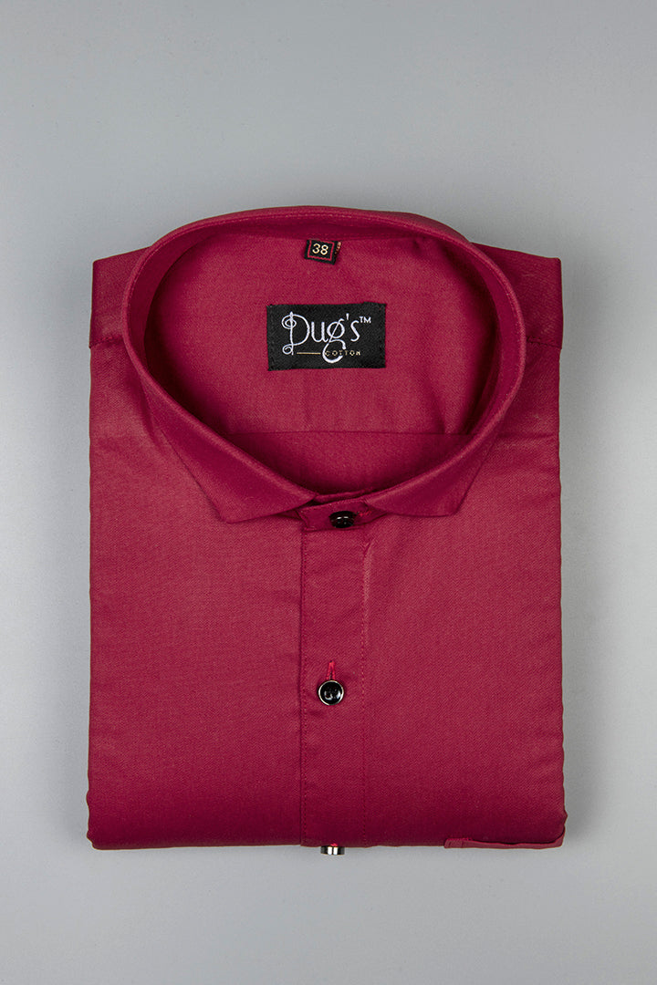 Red  Plain Cotton Shirt