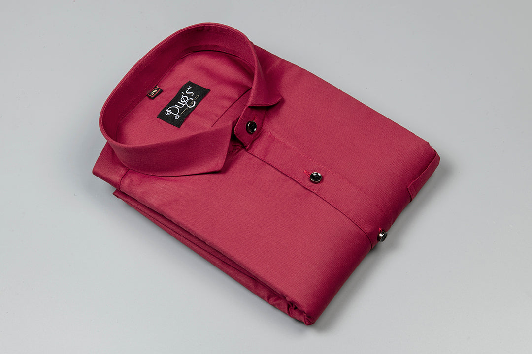 Red  Plain Cotton Shirt