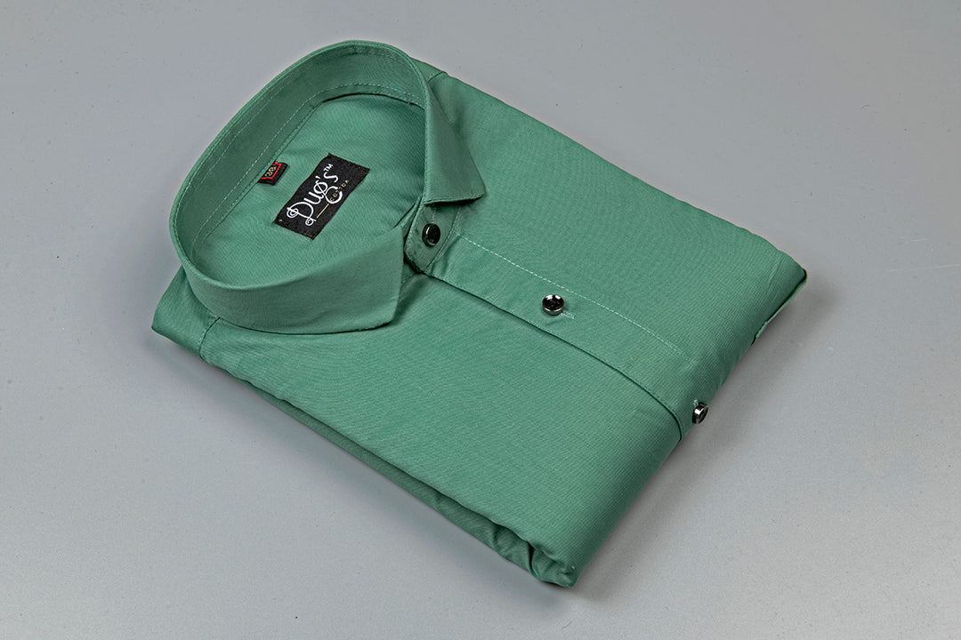 Light green Plain Cotton Shirt