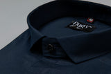 Navy Blue Pure Plain Cotton Shirt