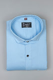 Sky Blue Plain Cotton Shirt