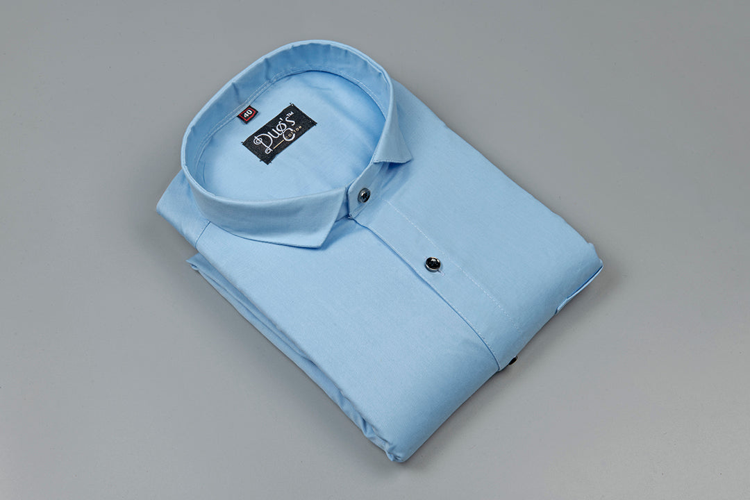 Sky Blue Plain Cotton Shirt