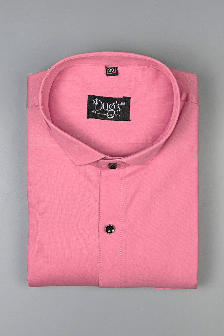 Pink Plain Cotton Shirt