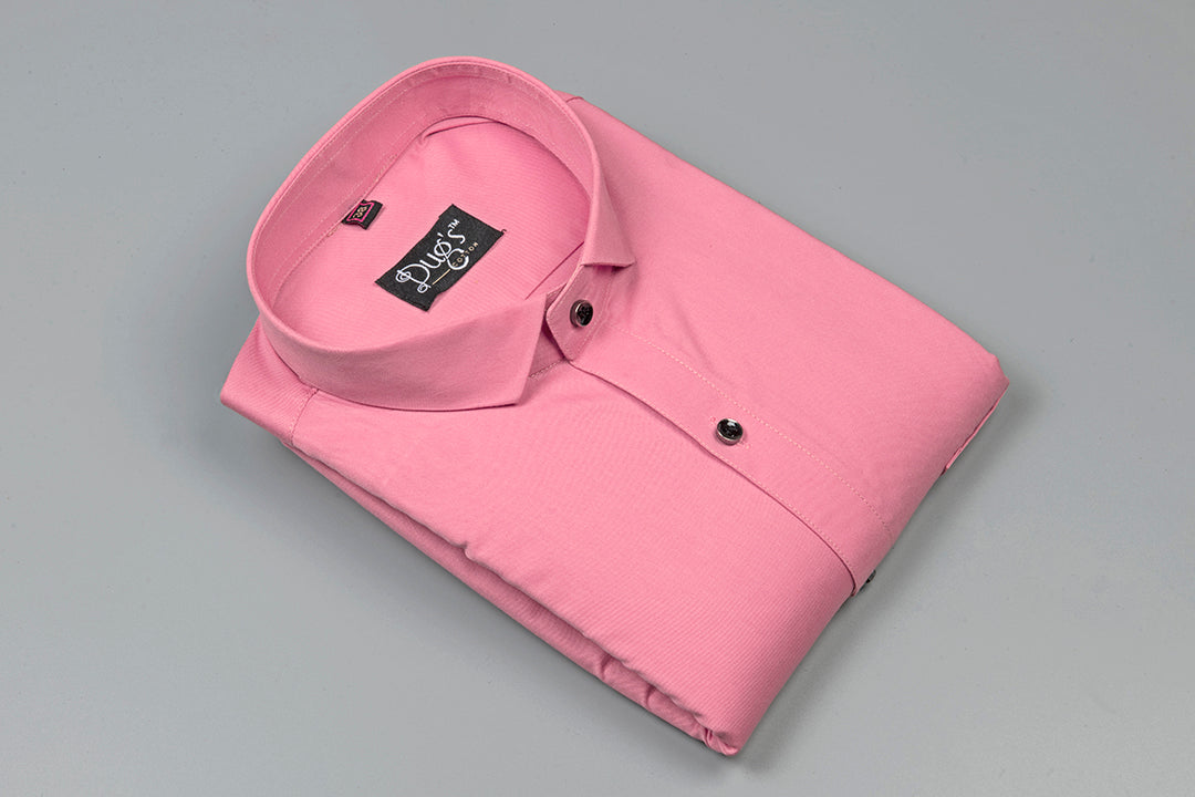 Pink Plain Cotton Shirt