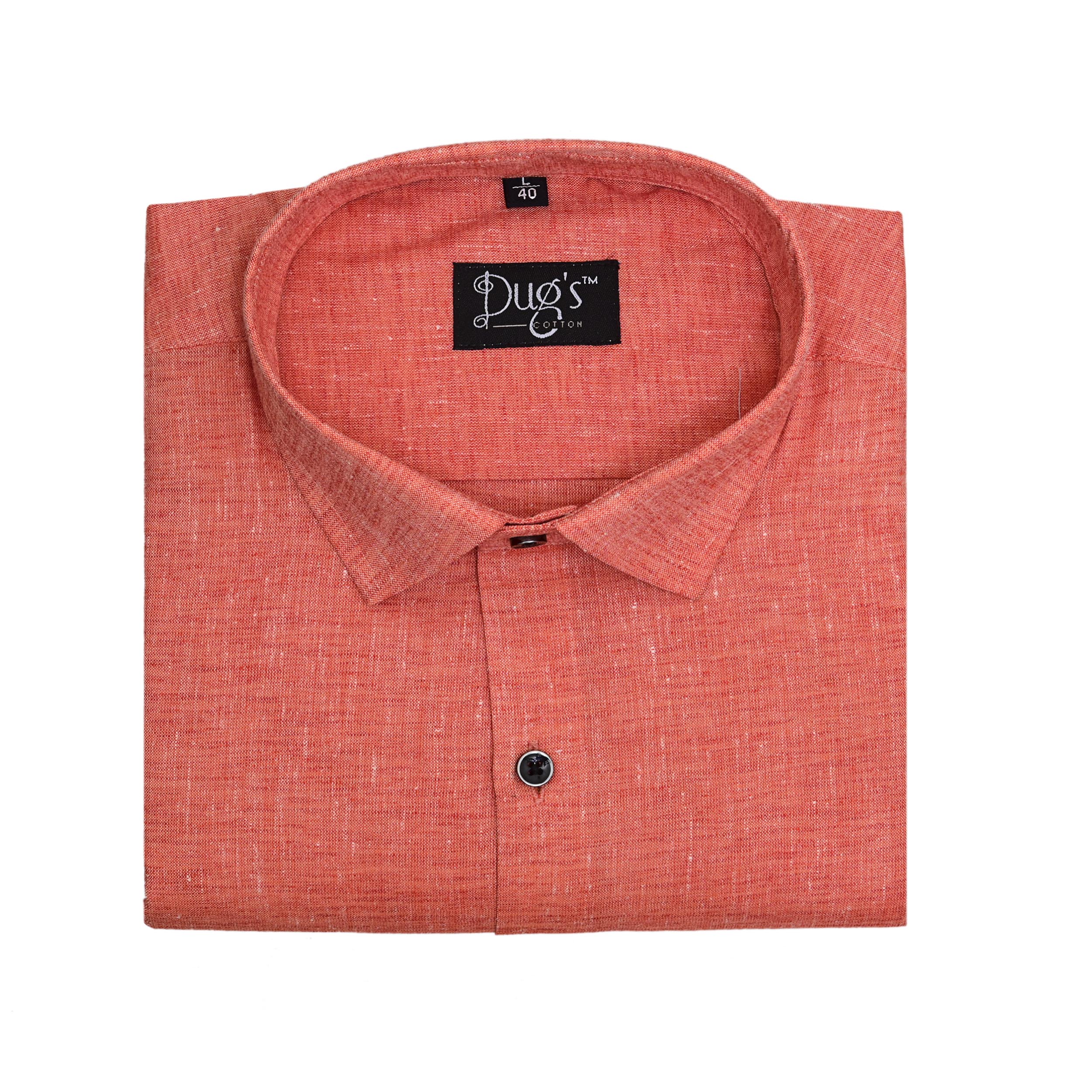 Dark Orange plain linnen cotton shirt