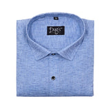 Sky blue  plain linen cotton shirts