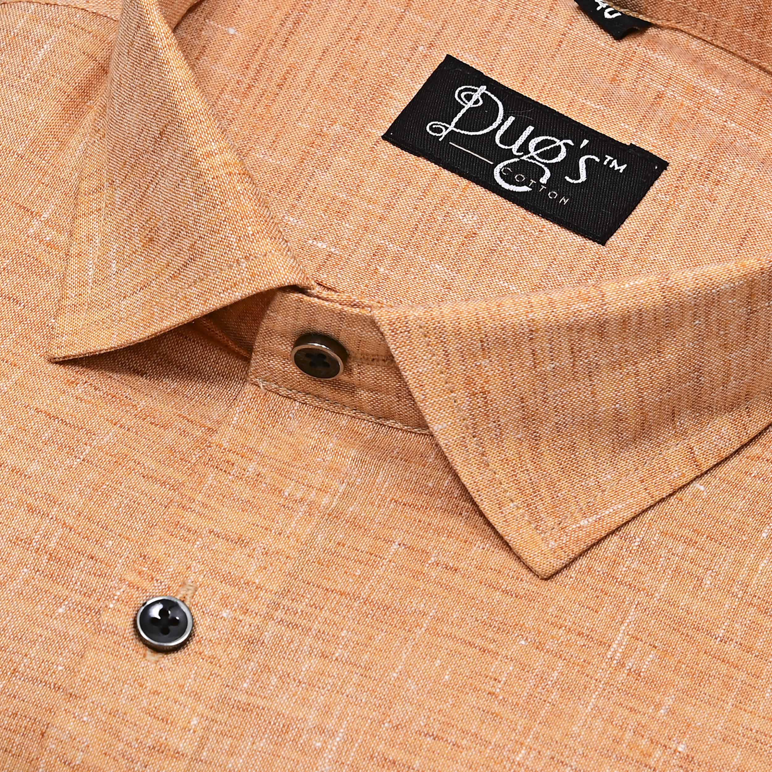 Light orange plain linen cotton shirts