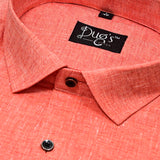 Dark Orange plain linnen cotton shirt