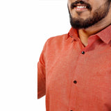 Dark Orange plain linnen cotton shirt